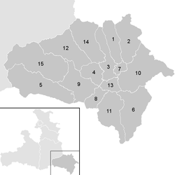Lage der Gemeinde Bezirk Tamsweg im Bezirk Hallein (anklickbare Karte)
