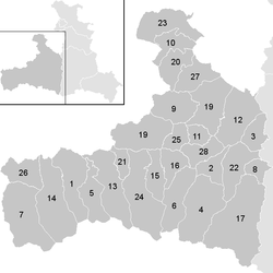 Lage der Gemeinde Bezirk Zell am See im Bezirk Zell am See (anklickbare Karte)