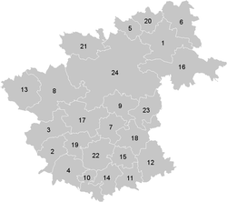 Lage der Gemeinde Bezirk Zwettl im Bezirk Zwettl (anklickbare Karte)