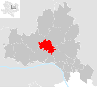 Lage der Gemeinde Leitzersdorf im Bezirk Korneuburg (anklickbare Karte)