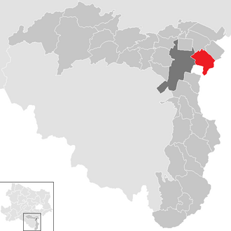 Lage der Gemeinde Lichtenwörth im Bezirk Wiener Neustadt-Land (anklickbare Karte)