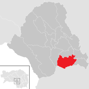 Lage der Gemeinde Ligist im Bezirk Voitsberg (anklickbare Karte)