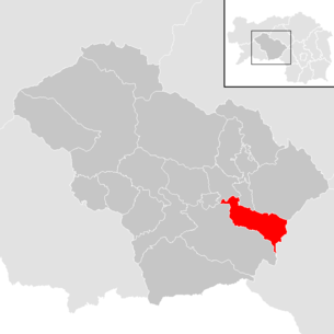 Lage der Gemeinde Lobmingtal im Bezirk Murtal (anklickbare Karte)