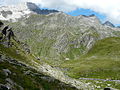 Blick auf die Lodnerhütte mit Lodner (links)