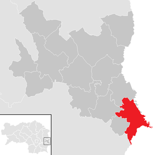 Lage der Gemeinde Loipersdorf bei Fürstenfeld im Bezirk Fürstenfeld (anklickbare Karte)