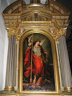 Erzengel Michael in der Antoniuskirche in St. Ulrich in Gröden