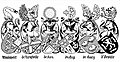 Wappen von reformierten Frankfurter Kaufmannsfamilien, um die Mitte 16. Jahrhundert zugezogen: 3. Wappen: de Ron (später von Roon)
