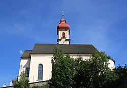Pfarrkirche zum  Unbefleckten Empfängnis mit Friedhofskapelle St. Barbara und Friedhof