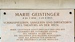 Marie Geistinger – Gedenktafel
