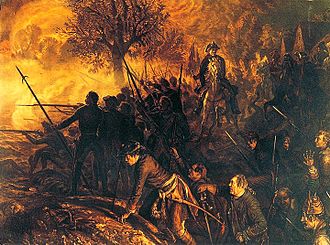 Friedrich und die Seinen in der Schlacht bei Hochkirch (14. Oktober 1758) (Adolph von Menzel)