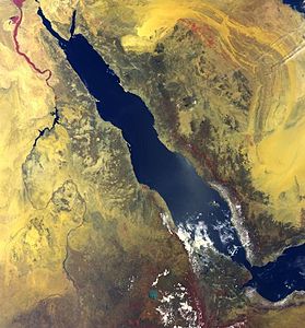 Satellitenbild des Roten Meeres