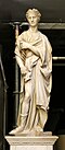 Michelozzo und Werkstatt, Tugend-Statue vom Grabmal des Bartolomeo Aragazzi, Marmor, um 1435, Dom, Montepulciano