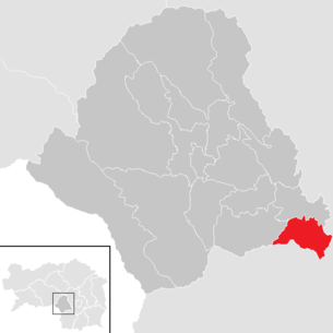 Lage der Gemeinde Mooskirchen im Bezirk Voitsberg (anklickbare Karte)