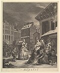 The Four Times of the Day (Die Tageszeiten) – 1. Morning (Morgen), Stahlstich des 19. Jahrhunderts nach dem Original von 1738