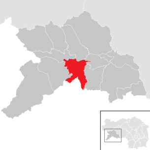 Lage der Gemeinde Murau im Bezirk Murau (anklickbare Karte)