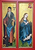 Heiliger Antonius mit Stifter und Geburt Christi, Flügelvorderseiten des Orlier-Retabels