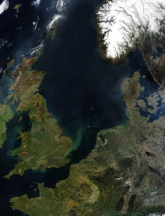 Satellitenaufnahme der Nordsee