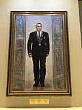 Porträt von Nasarbajew im Nationalmuseum der Republik Kasachstan