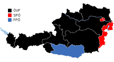 Stärkste Partei auf Ebene der Bundesländer (mit Wahlkarten)