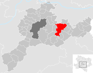 Lage der Gemeinde Neulengbach im Bezirk Sankt Pölten (anklickbare Karte)