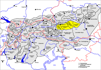 Lage der Niederen Tauern innerhalb der Ostalpen