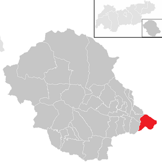 Lage der Gemeinde Nikolsdorf im Bezirk Lienz (anklickbare Karte)