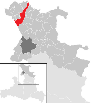 Lage der Gemeinde Nußdorf am Haunsberg im Bezirk Salzburg-Umgebung (anklickbare Karte)