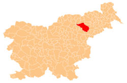 Karte von Slowenien, Position von Slovenska Bistrica hervorgehoben