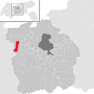 Lage der Gemeinde Oberhofen im Inntal im Bezirk Innsbruck-Land (anklickbare Karte)