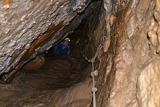 Abstieg mit Fixseilsicherung