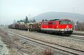 2143 007-9 mit Güterzug in Wöllersdorf an der Gutensteinerbahn (2001)