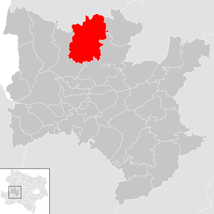 Lage der Gemeinde Pöggstall im Bezirk Melk (anklickbare Karte)