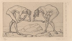 Invention Nr. 6: Zwei Männer, einander in höherer Stellung vermutend, begegnen sich, 1903, Radierung, National Gallery of Art, Washington, D.C.