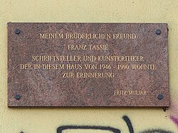 Franz Tassié – Gedenktafel
