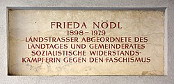 Frieda Nödl – Gedenktafel