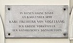 Karl von Vogelsang - Gedenktafel