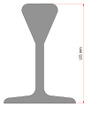 Schienenprofil der Keilkopfschiene
