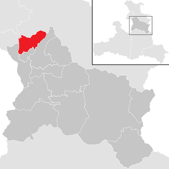 Lage der Gemeinde Puch bei Hallein im Bezirk Hallein (anklickbare Karte)
