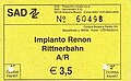 Rückfahrkarte der SAD Nahverkehr AG aus dem Jahr 2007 zu 3,50 Euro
