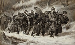 Rückzug der dänischen Truppen aus der Danewerk-Stellung