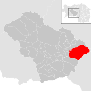 Lage der Gemeinde Rachau im Bezirk Murtal (anklickbare Karte)