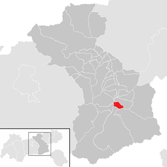 Lage der Gemeinde Ramsau im Zillertal im Bezirk Schwaz (anklickbare Karte)