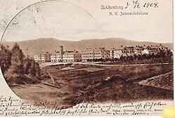 „Grosse Kaserne“ in Reichenberg (2015 noch als Kaserne genutzt)Koordinate 50° 46′ 34″ N, 15° 3′ 56″ O50.77611111111115.065555555556
