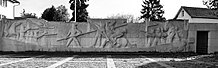Schlacht bei Dornach vom 22. Juli 1499, von Jakob Probst (* 17. August 1880 in Reigoldswil, Basel-Landschaft; † 28. März 1966 in Vira, Tessin) Bildhauer.