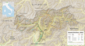 Übersichtskarte von Südtirol