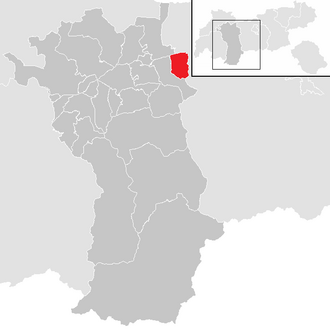 Lage der Gemeinde Rietz (Tirol) im Bezirk Imst (anklickbare Karte)
