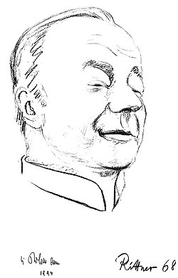 Heinz Rühmann, Zeichnung von Günter Rittner, 1968