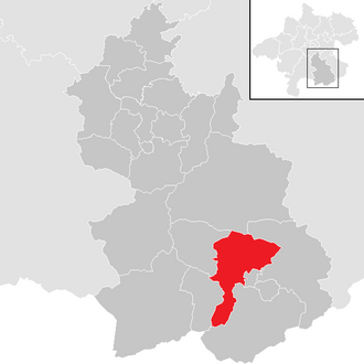Lage der Gemeinde Roßleithen im Bezirk Kirchdorf (anklickbare Karte)