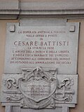 Gedenktafel in Rom