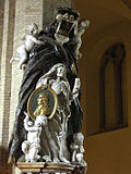 Epitaph des Prälaten Georg Meisel † 1710 in Gestalt eines memento mori, vollendet von Lorenzo Ottone